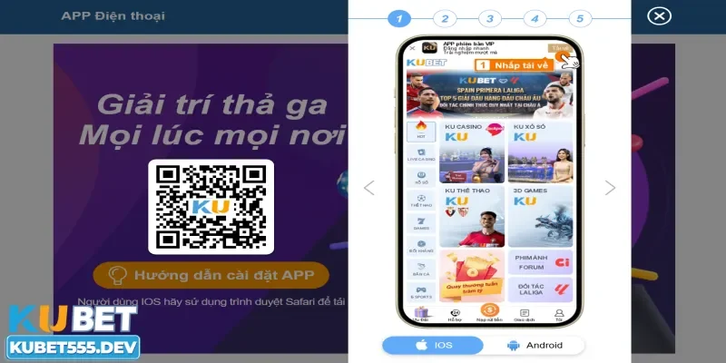 Tải app Kubet 2 Đối với hệ điều hành Android